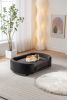 Scandinavian style Elevated Dog Bed Pet Sofa With Solid Wood legs and Black Bent Wood Back, Cashmere Cushion,Large Size - as Pic