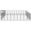 42-Panel Dog Playpen Black 19.7"x39.4" Powder-coated Steel - Black