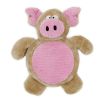 Pet Life Cozy Play Plush 2 Set Of Matching Squeaking Chew Dog Toys - Pink/Brown