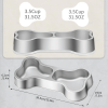 Stainless Steel Dog Food Bowl Bone Shape Dog Dual Dish for Food and Water Metal Pet Bowl Funny Puppy Feeding Bowl Suitable Small Medium-Sized Dogs Cat