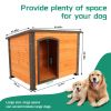 Discount treatment 45"Dog House Outdoor and indoor wooden kennel, winter strap with elevated feet, large dog weatherproof (gold red and black) - as Pi