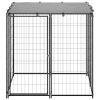 Dog Kennel Black 43.3"x43.3"x43.3" Steel - Black