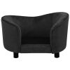 Dog Sofa Black 27.2"x19.3"x15.7" Plush - Grey