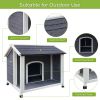 Outdoor Wooden Dog House, Waterproof Dog Cage, Windproof and Warm Dog Kennel, Dog Crates for Medium Dogs Pets Animals Easy to Assemble - as Pic