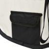 Foldable Dog Playpen with Carrying Bag Black 35.4"x35.4"x22.8" - Black