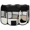 Foldable Dog Playpen with Carrying Bag Black 49.2"x49.2"x24" - Black