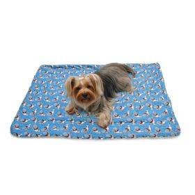 Ultra Soft Minky/Plush Silly Sharks Blanket (Color: Blue, size: One Size)